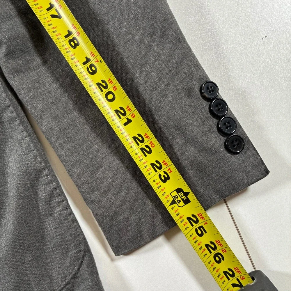 J.Crew Thompson Unstructured Blazer 38 Grey Cotton Twill Jacket (Tag 36)